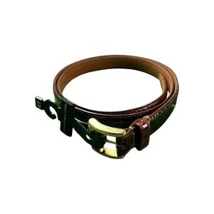 Saks Fifth Ave Brown Genuine Crocodile Mens Belt Size 40 1 Inch Width NEW
